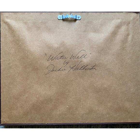 Jackie Haliburton "Water Well" Framed Matted Signed Folk Wall Vintage Art Print - Picture 2 of 7